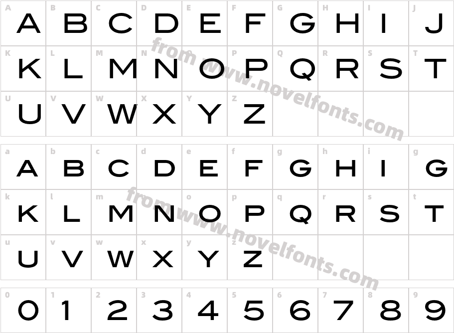 BlairITC-MediumCharacter Map