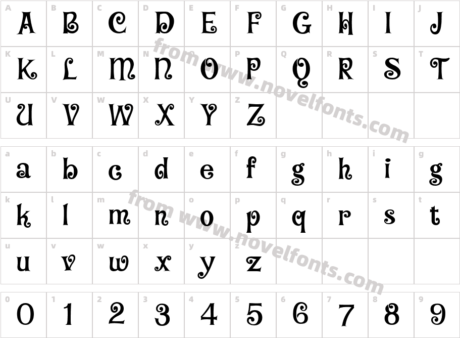 Blairesque Curly JFCharacter Map