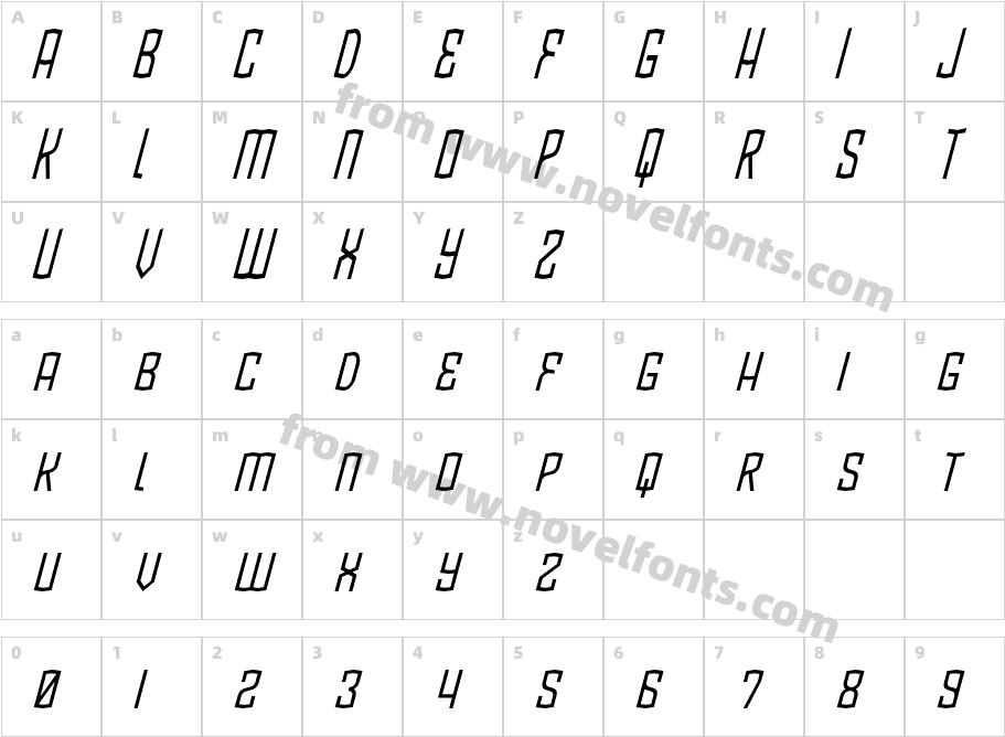 BlamDude BB ItalicCharacter Map