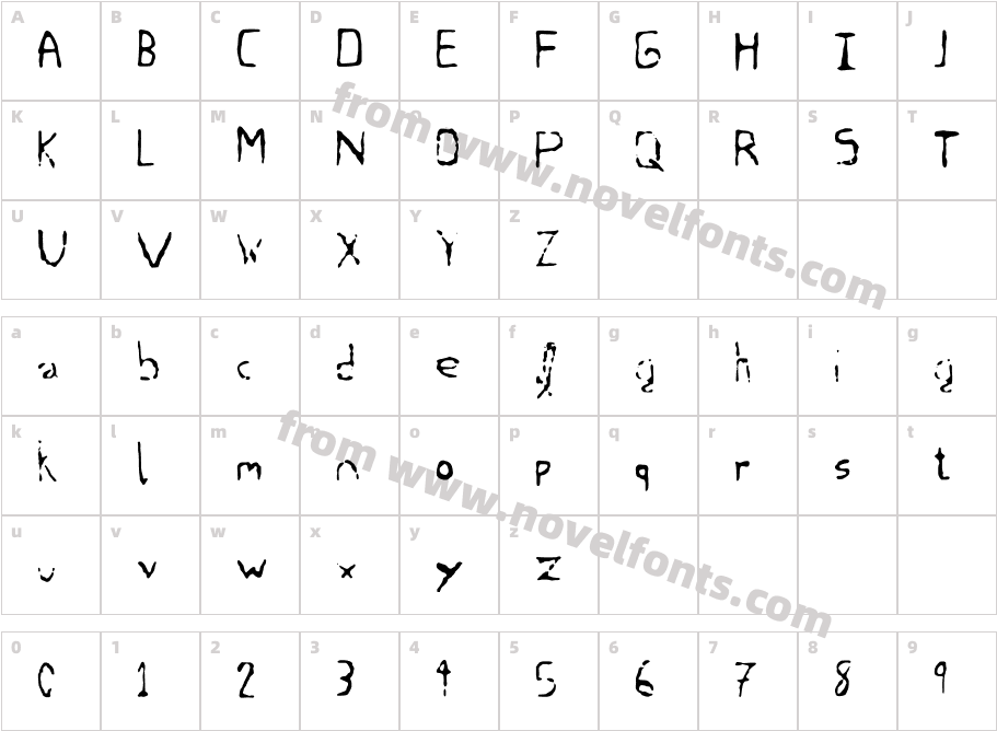 Blank Spots RegularCharacter Map