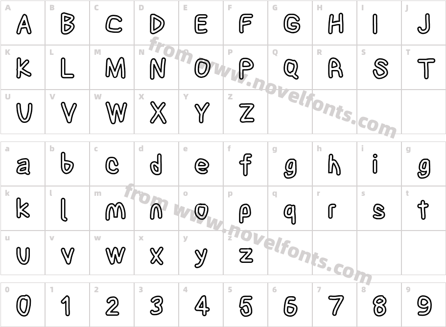 Blanket Bold OutlineCharacter Map