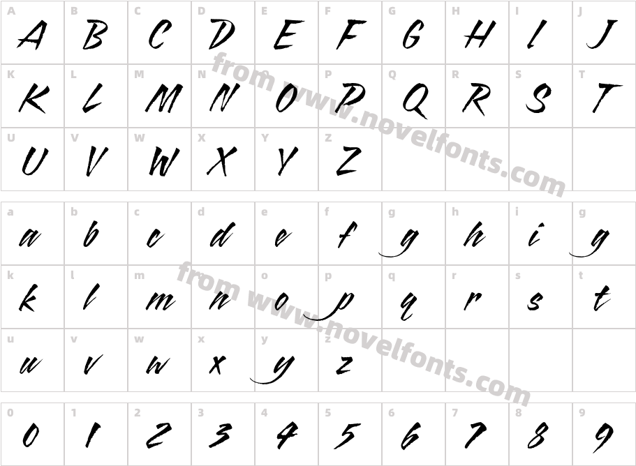 BlazeITC-ItalicCharacter Map