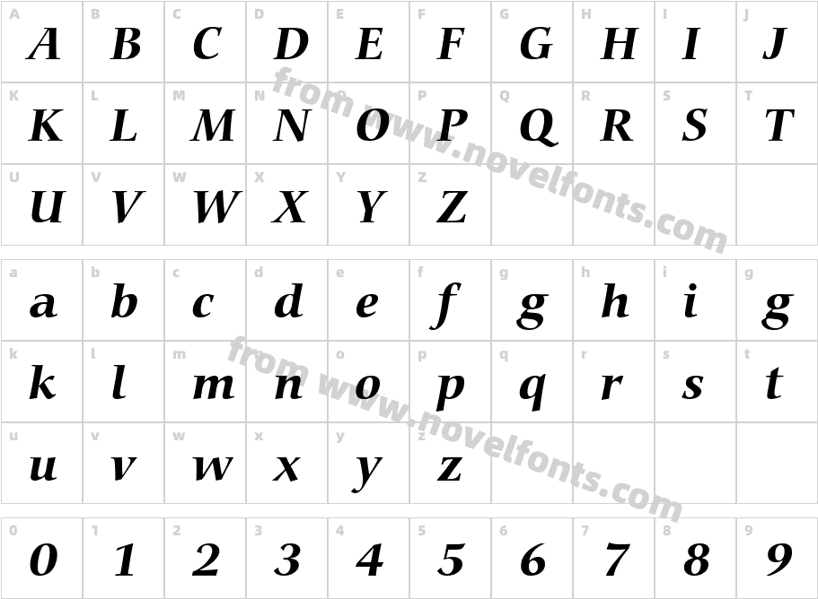 Carmina Md BT Bold ItalicCharacter Map