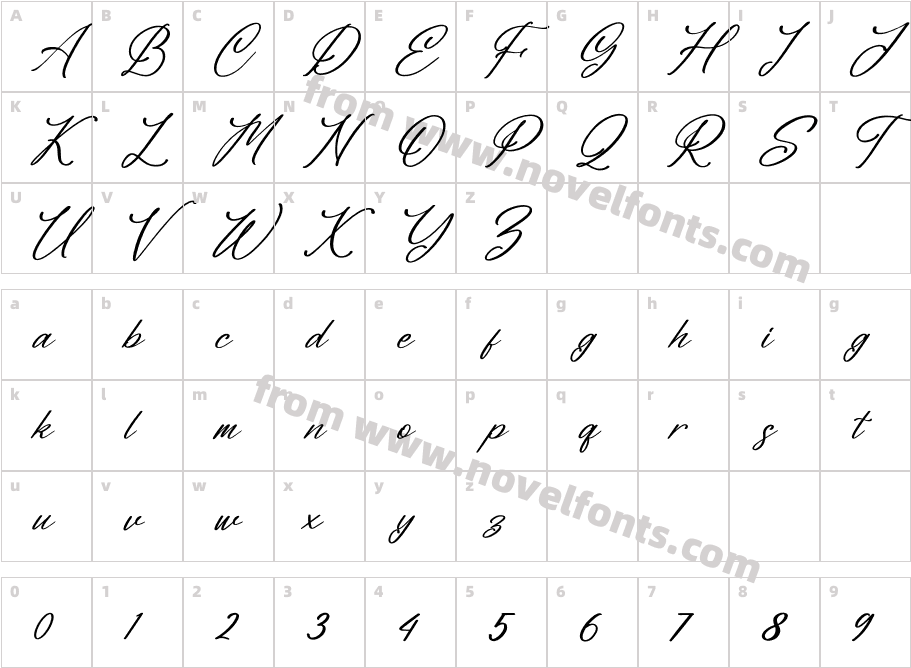 Blendaria ItalicCharacter Map