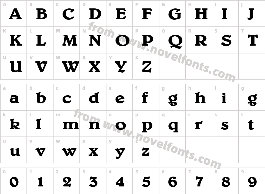 Blew Wide BoldCharacter Map