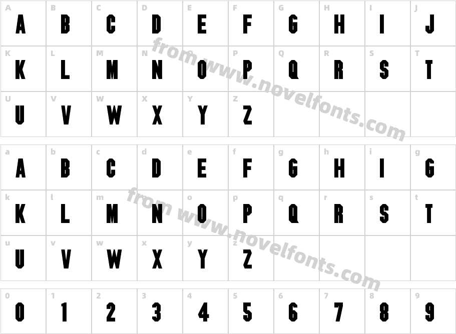 Blitzwing BoldCharacter Map