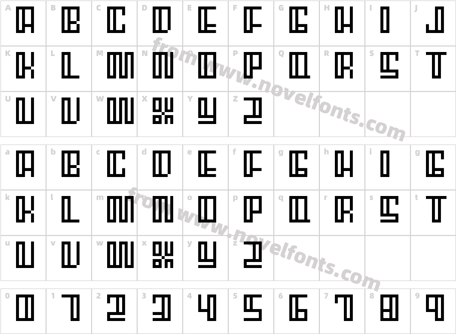 Bloac RegularCharacter Map