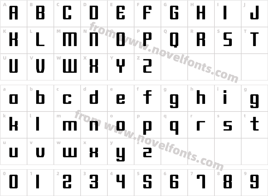 Block C17 BoldCharacter Map