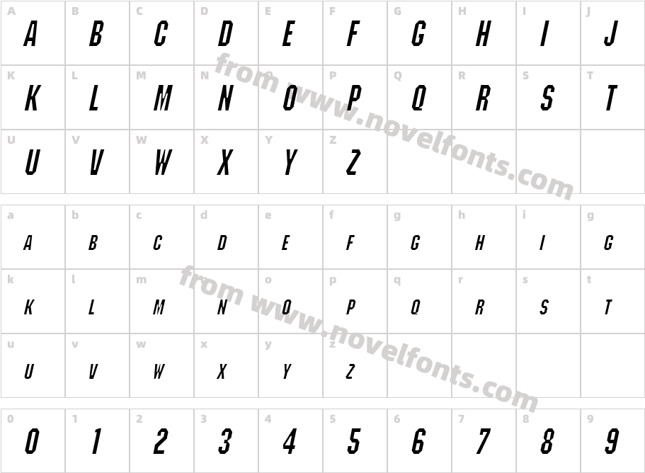 Block Condensed ItalicCharacter Map