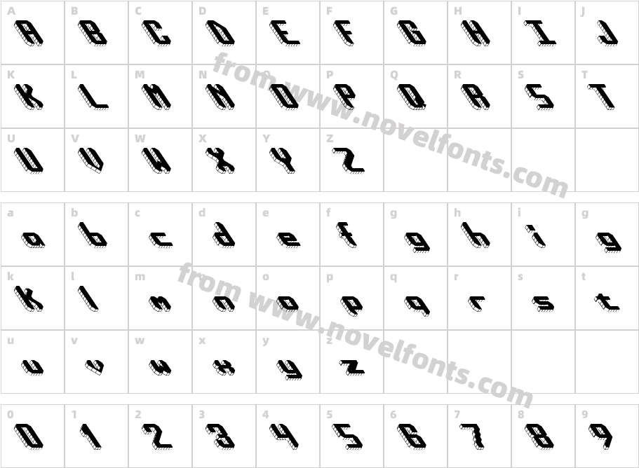 Block Tilt (BRK)Character Map