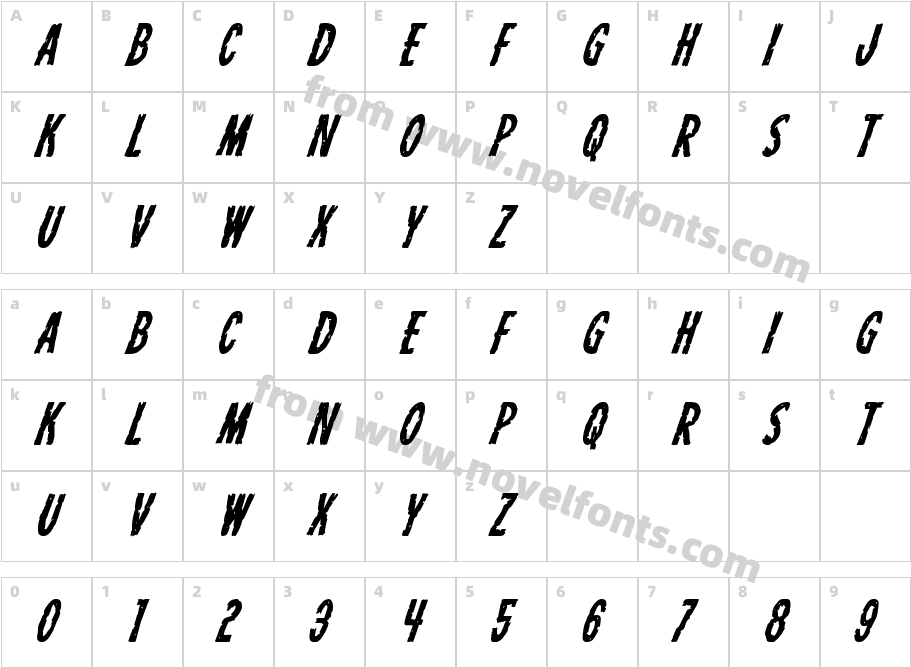 Carnival Corpse Super-ItalicCharacter Map