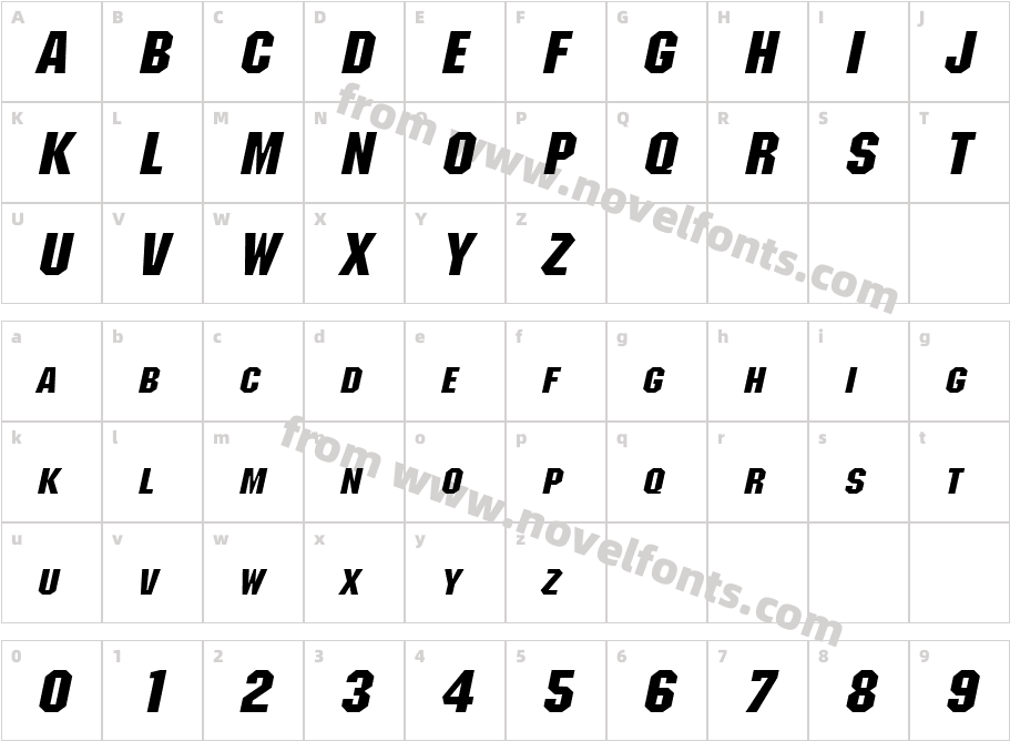 Block Wide BoldItalicCharacter Map