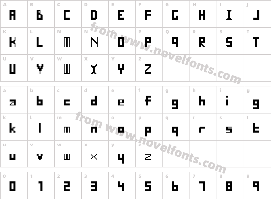 Blocky RegularCharacter Map