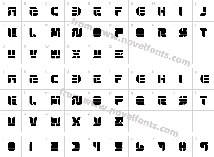 BloneschaBoldCharacter Map