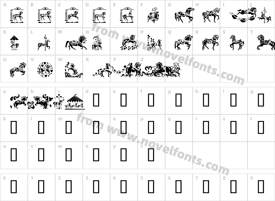 Carousel HorsesCharacter Map