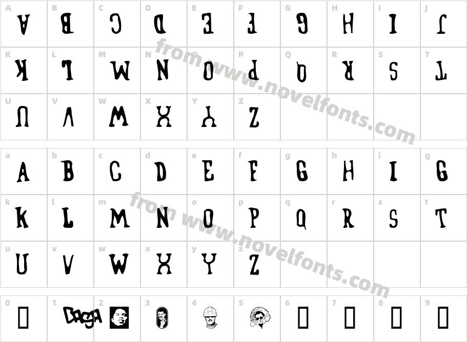 Blufunken (side A)Character Map