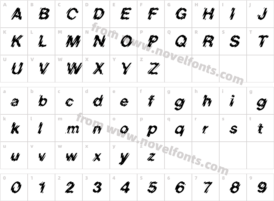 Blur  ItalicCharacter Map