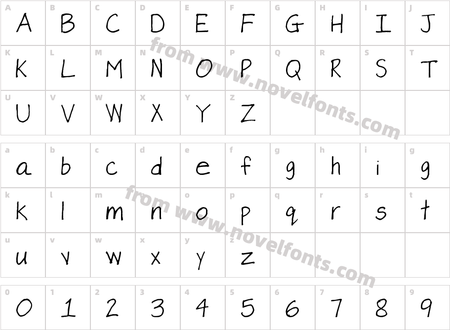 Bo Chen FontCharacter Map