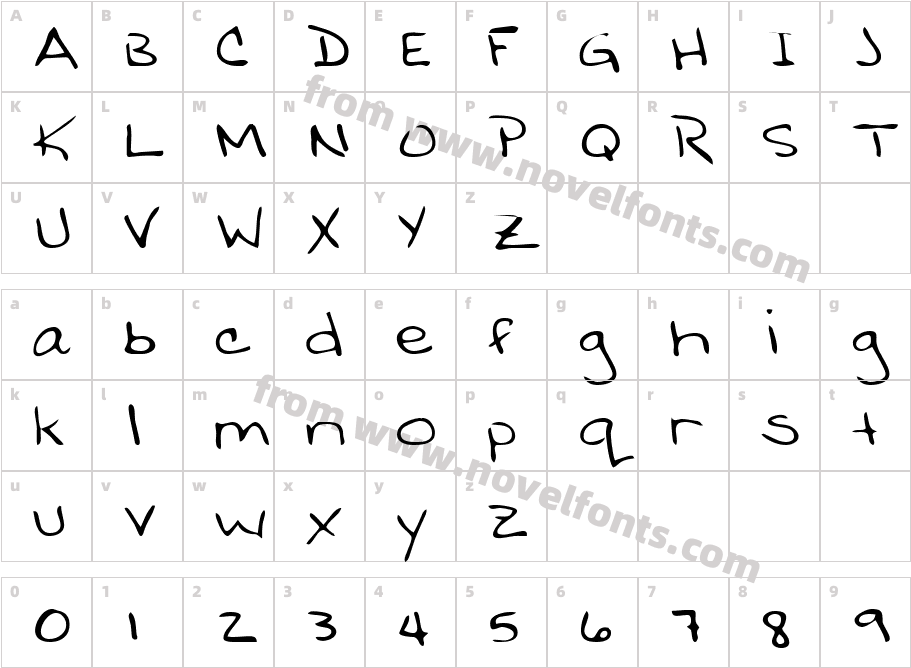 BobbiesHandCharacter Map