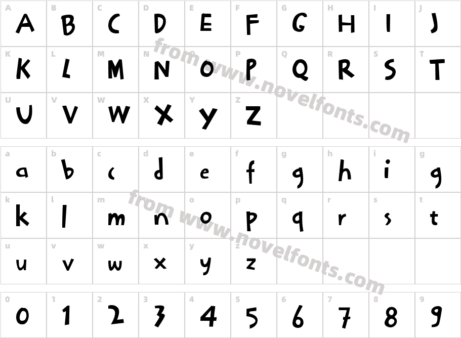 BocahCharacter Map