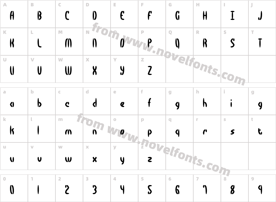 Bocuma BRKCharacter Map