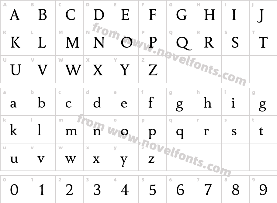 CarreNoirStd-MediumCharacter Map