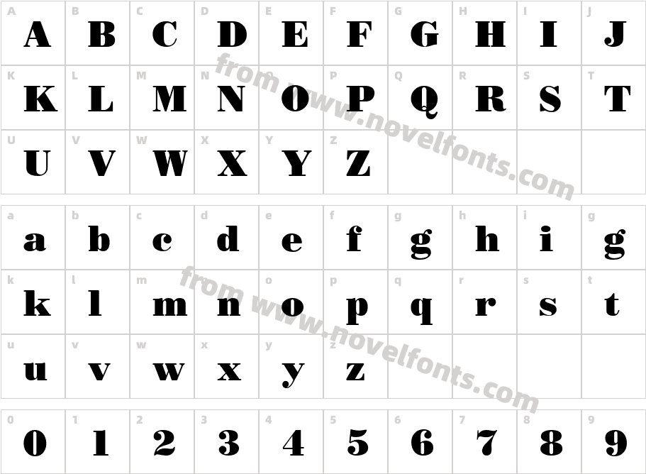 Bodoni ICG PosterCharacter Map