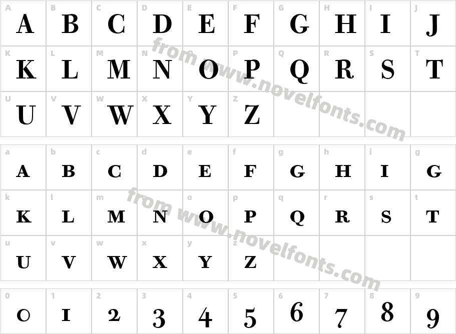 Bodoni Old Face BE Medium Small Caps & Oldstyle FiguresCharacter Map