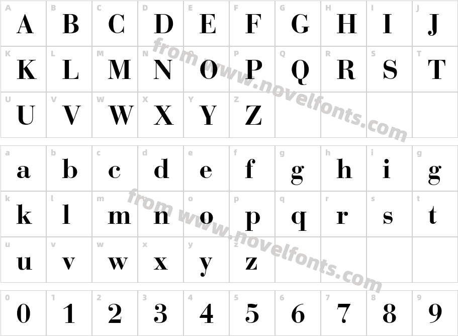 Bodoni Recut SSi BoldCharacter Map