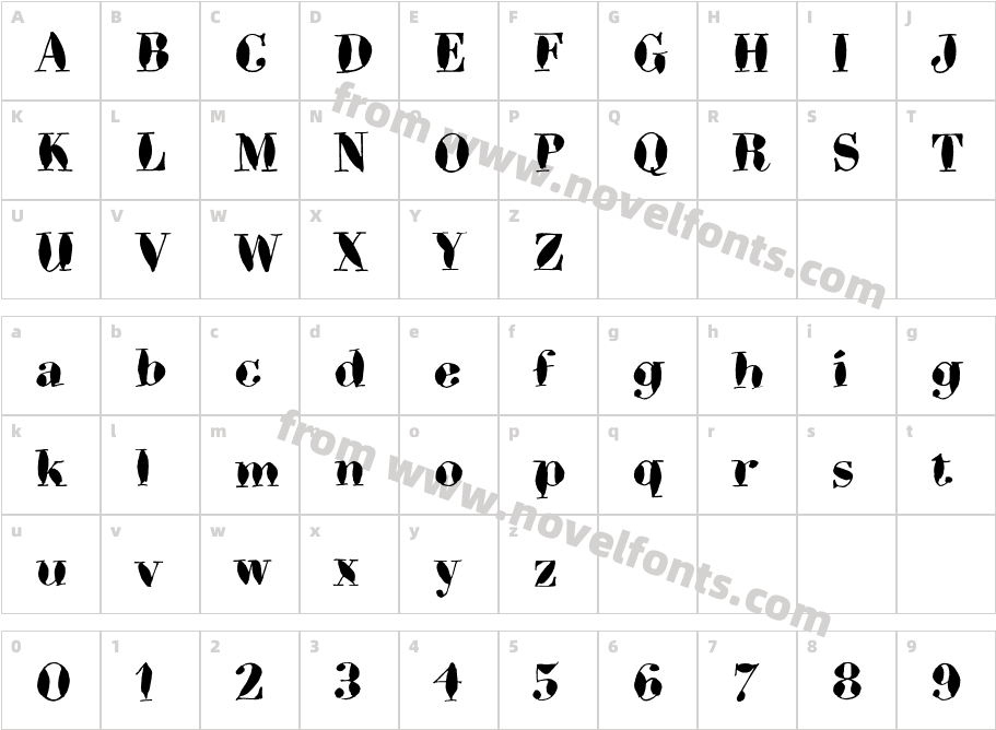 BodoniBrushITC-RomanCharacter Map