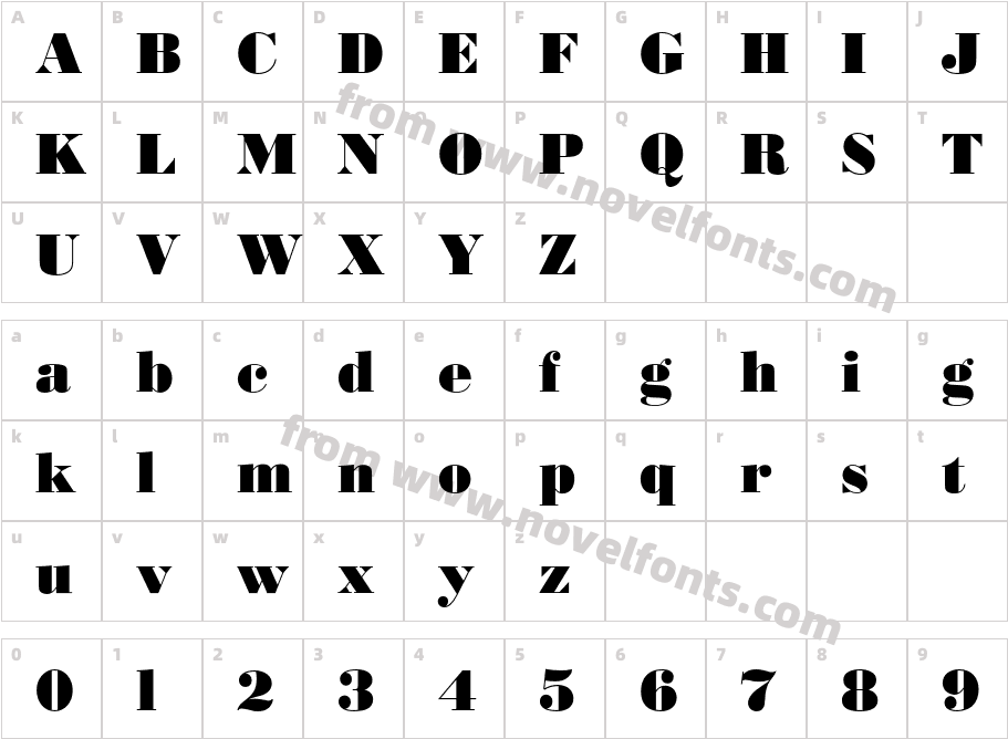 BodoniNoTwoEF-UltraCharacter Map