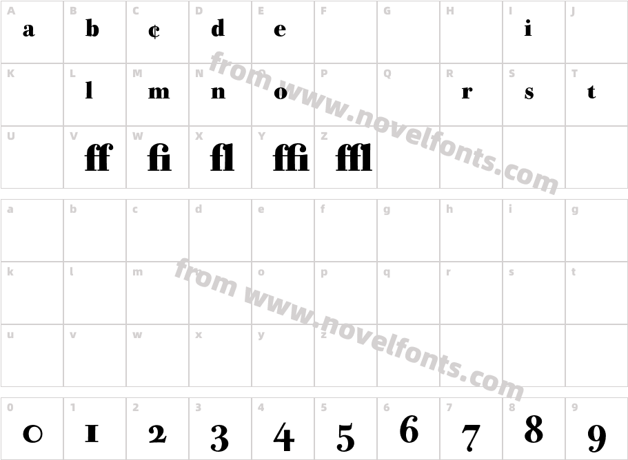 BodoniOldFaceBE-BoldExpCharacter Map