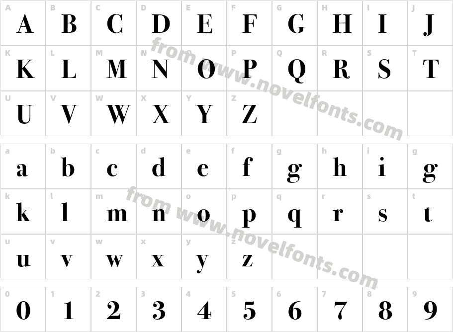 BodoniSevITC-BoldCharacter Map