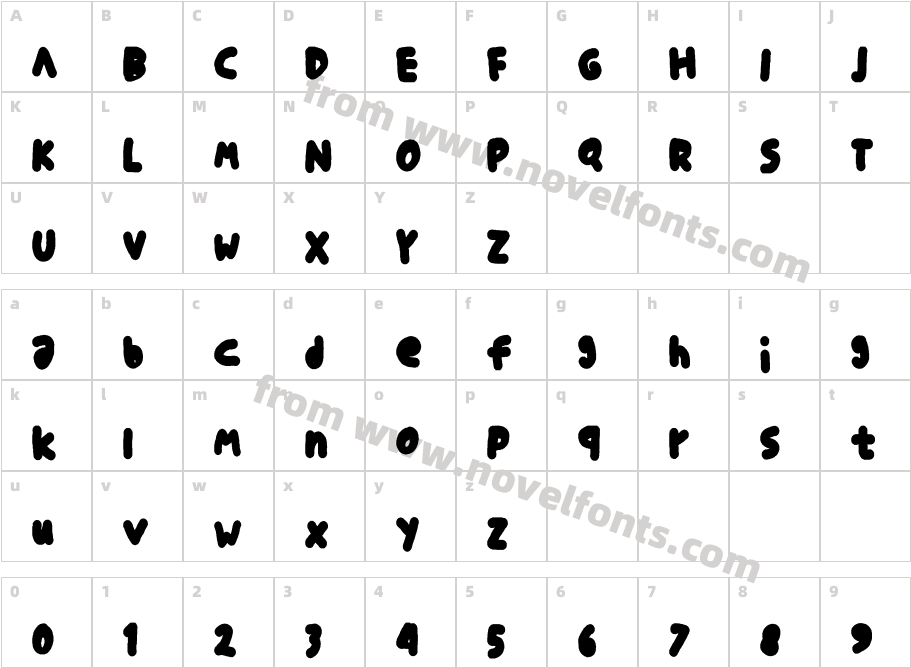 Bold BondCharacter Map