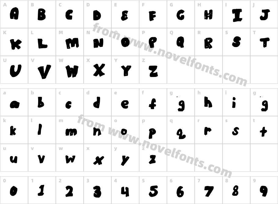 BoldBronzyneCharacter Map