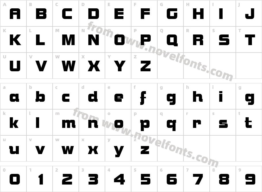 Bolster RegularCharacter Map