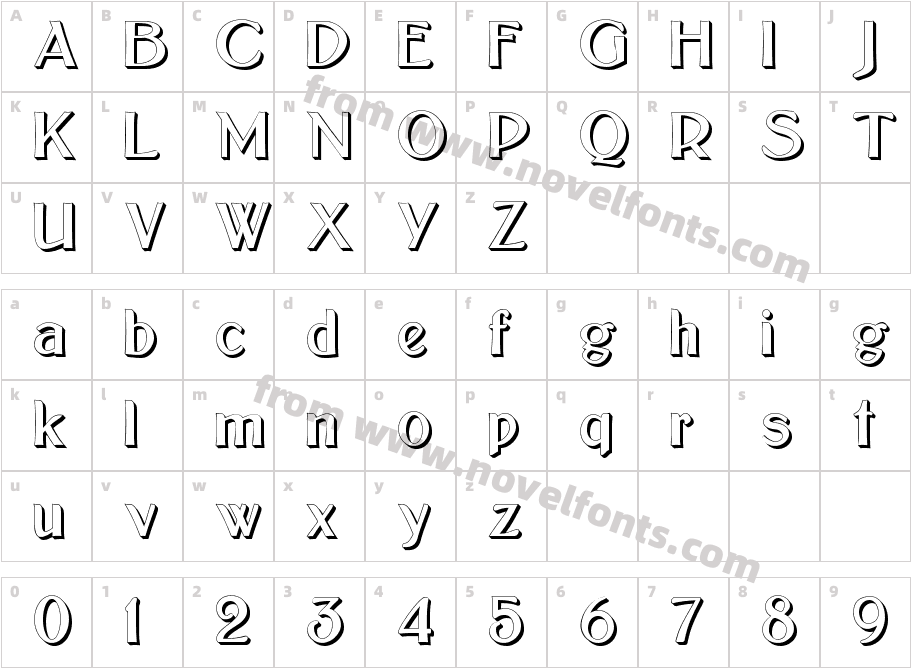 Bolton Sans EmbossedCharacter Map