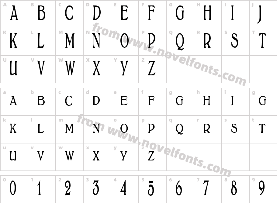 BoltonTitlingElongatedCharacter Map