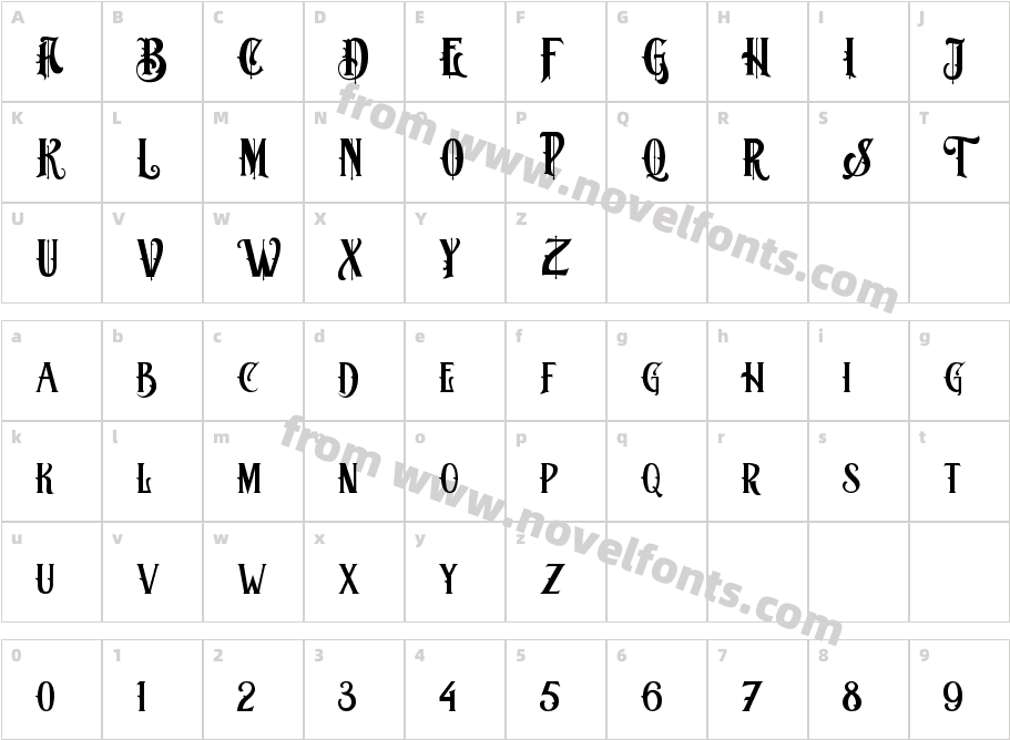 Bombaya RegularCharacter Map