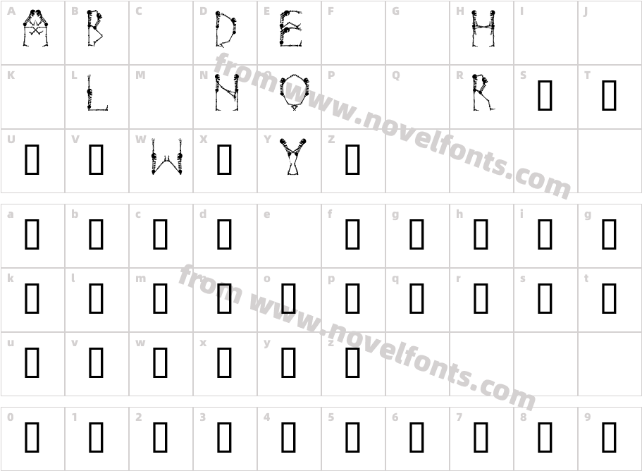 BoneyardCharacter Map