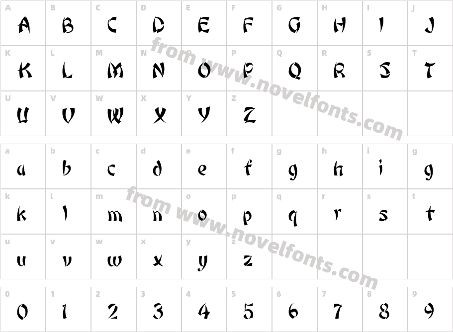 Bonzai RegularCharacter Map