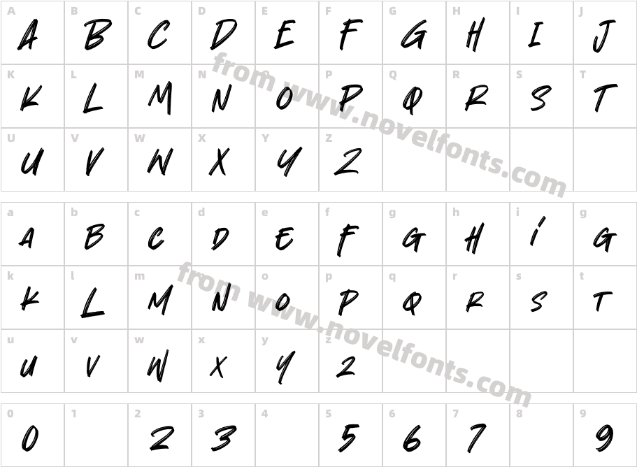 BoochildRegularCharacter Map