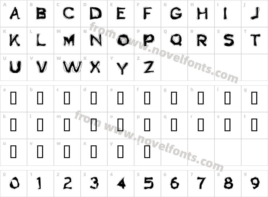 Boogaloo 1.0Character Map