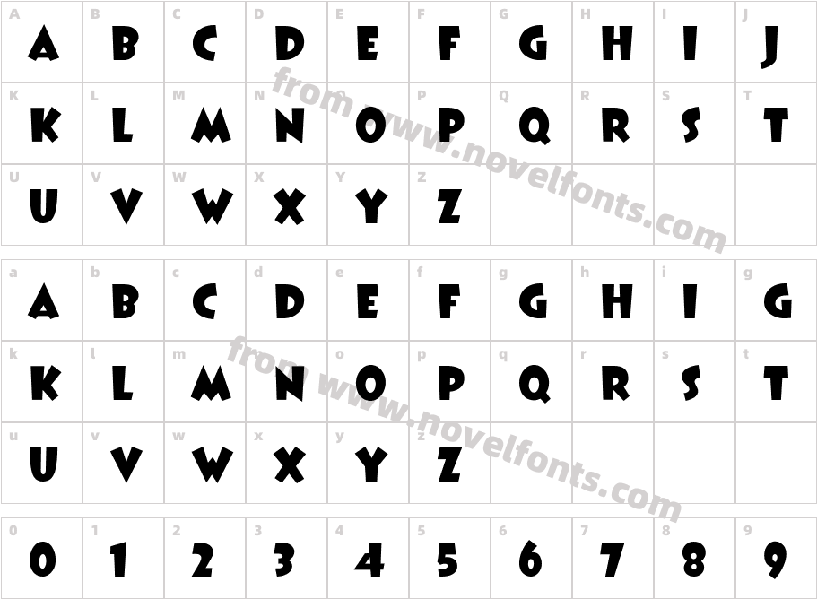 BoogieWoogieHmkBoldCharacter Map