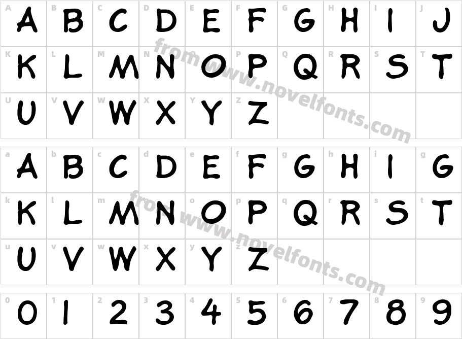 Book Illustrator's HandwritingCharacter Map