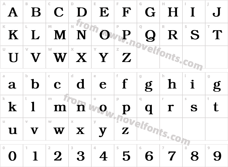 Bookman BoldCharacter Map