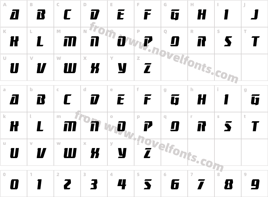 Boomhauer CondensedCharacter Map