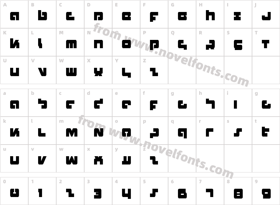 Boomstick CondensedCharacter Map