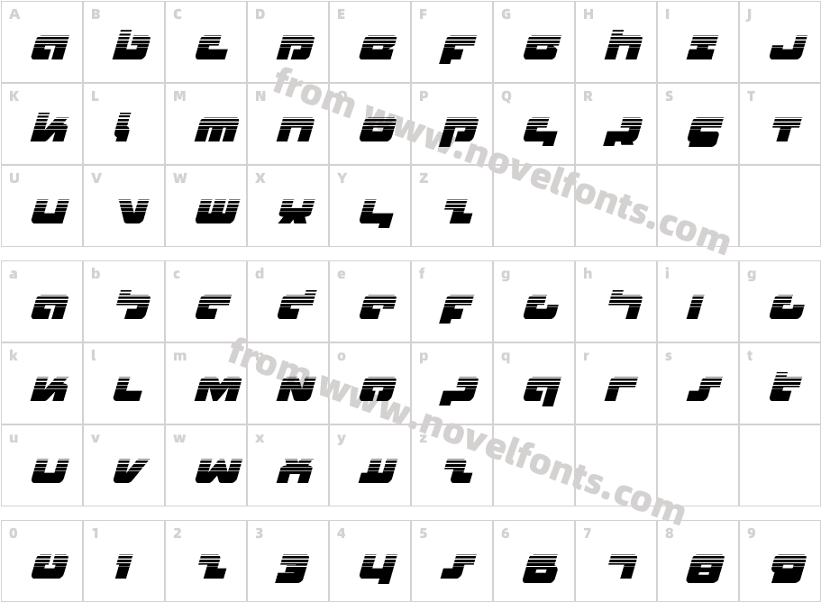 Boomstick Halftone ItalicCharacter Map