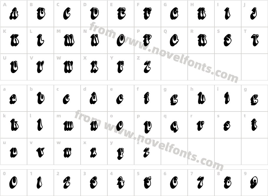 BoopShadow BoldCharacter Map